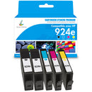 HP 924 XL 924e CMYK Pack Cartouches d'encre compatibles | 6C3Z1NE