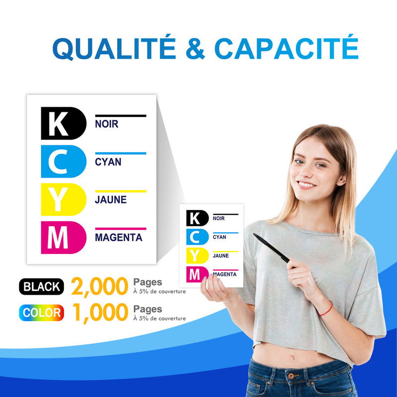 Xerox Phaser 6010 / WorkCentre 6015 Pack 4 couleurs Toners Compatibles