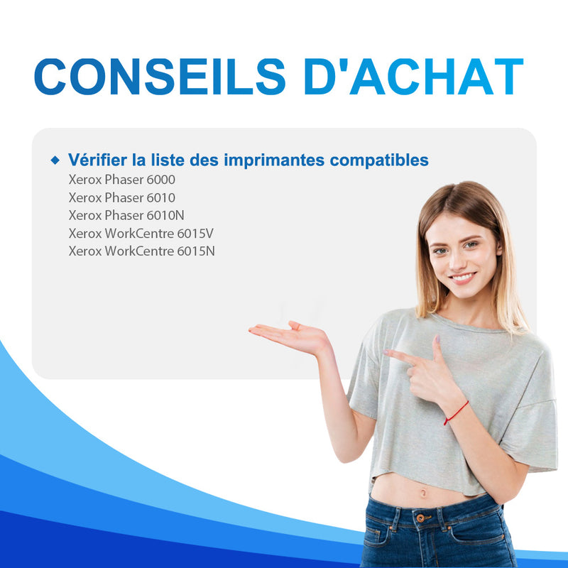 Xerox Phaser 6010 / WorkCentre 6015 Pack 4 couleurs Toners Compatibles