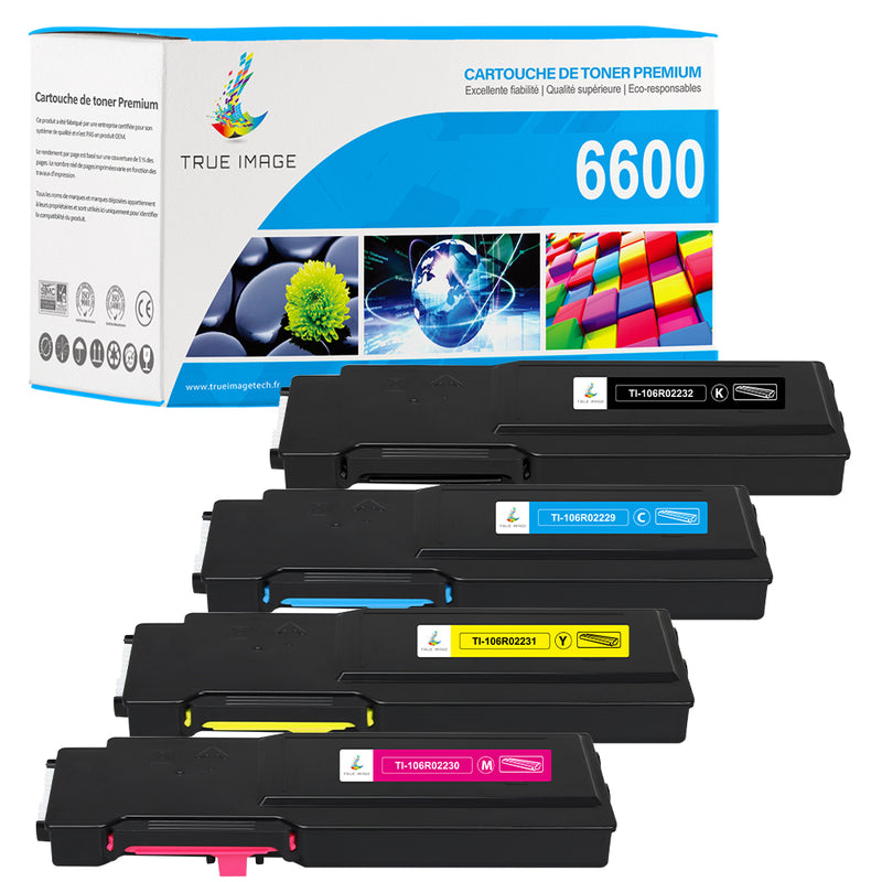 Xerox Phaser 6600 / Workcentre 6605 Pack 4 couleurs Toners Compatibles