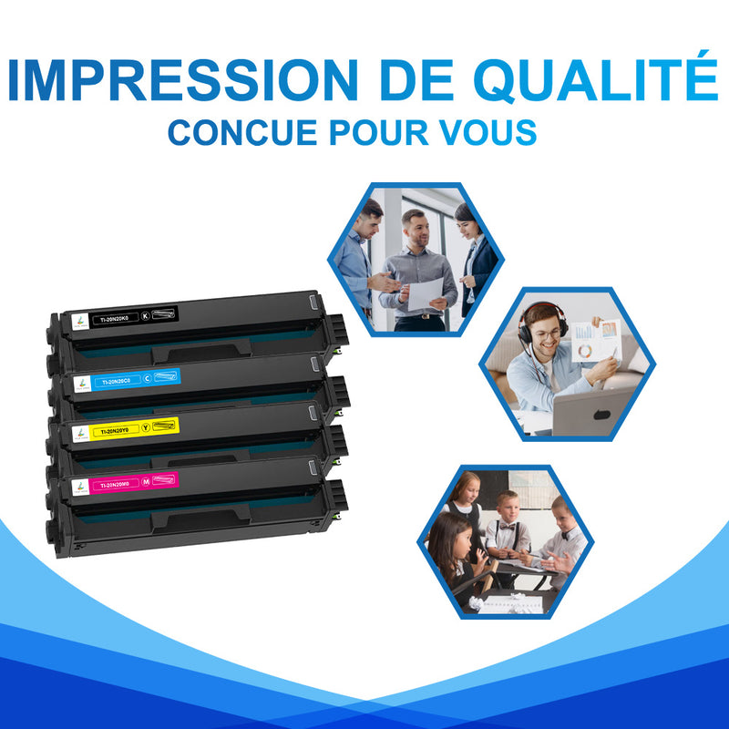 Pack 4 couleurs Toners Compatibles Lexmark CX331adwe, CX431adw, CS331dw, CS431dw