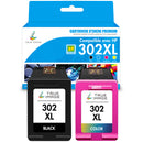 Pack HP 302 XL BK + CMY Cartouche d'encre compatible