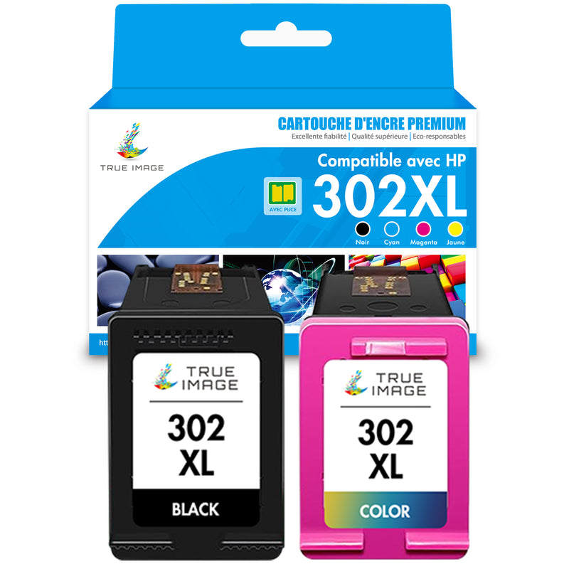 Pack HP 302 XL BK + CMY Cartouche d'encre compatible