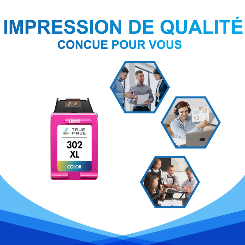 Compatible HP 302 XL Couleur (cyan, jaune, magenta) Cartouche d'encre
