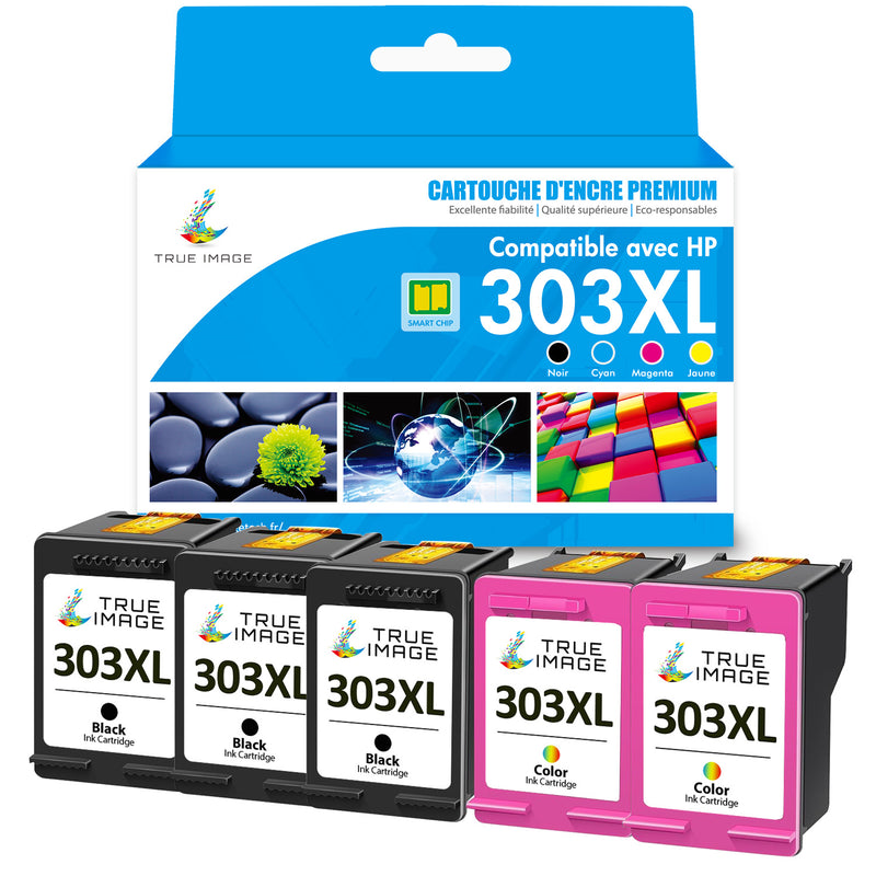 Pack HP 303 XL BK + CMY Cartouche d'encre compatible