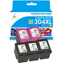 Pack HP 304 XL (3JB05AE) BK + CMY Cartouche d'encre compatible