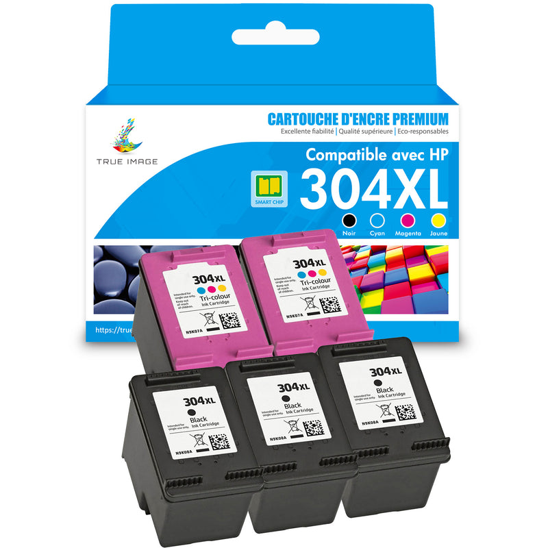 Pack HP 304 XL BK + CMY Cartouche d'encre compatible