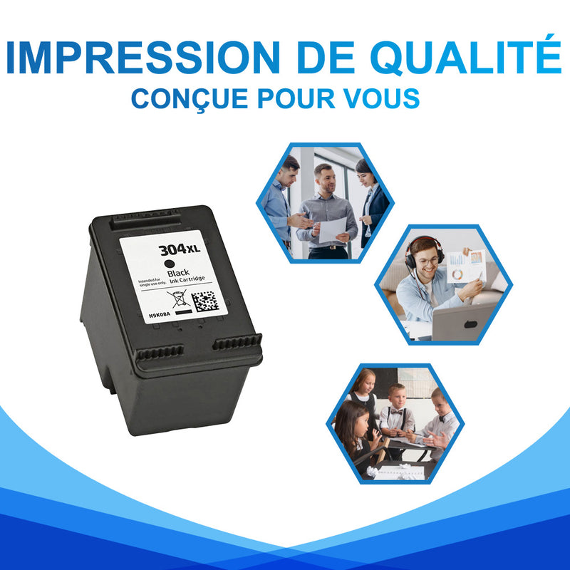 Compatible HP 304 XL Noir Cartouche d'encre