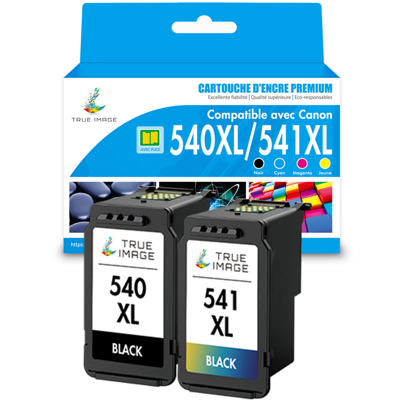Pack Compatible Canon PG-540XL CL-541XL BK + CMY Cartouche d'encre