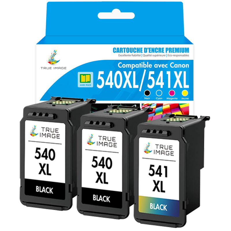 Pack Compatible Canon PG-540XL CL-541XL BK + CMY Cartouche d'encre
