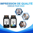 Pack Compatible Canon PG-545XL CL-546XL BK + CMY Cartouche d'encre