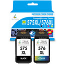 Kit Canon PG-575XL CL-576XL BK + CMY Cartouche d'encre compatible PIXMA TS3750i TS3751i TR4750i TR4755i TR4756i