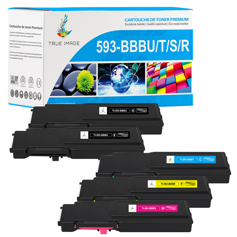 4 Kits de Toner Dell 593 BBB BKCY Compatibles