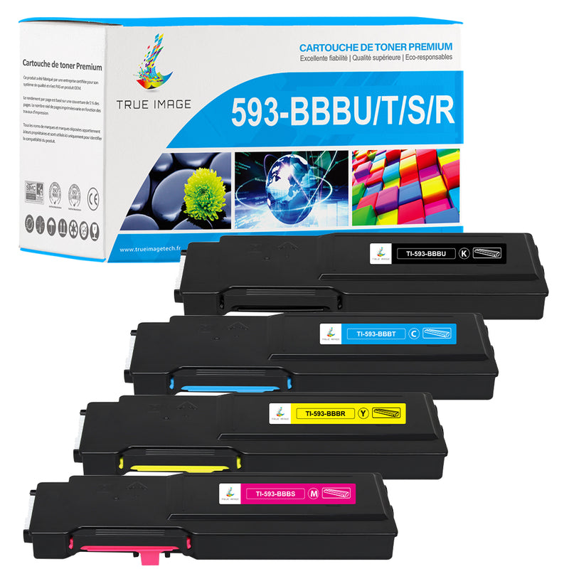 4 Kits de Toner Dell 593 BBB BKCY Compatibles