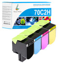 Pack 4 Toners Compatibles Lexmark CS310dn, CS410dn, CS510de | 70C2HK0/C0/M0/Y0