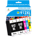 Multipack HP 912 912XL CMYK Cartouches d'encre compatibles | 6ZC74AE