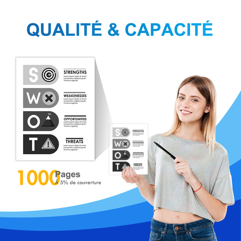 HP 924 924e Noir Cartouche d'encre compatible | 4K0U6NE 4K0V0NE