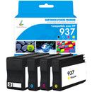 HP 937 937e (XL) CMYK Pack Cartouches d'encre compatibles | 6C400NE