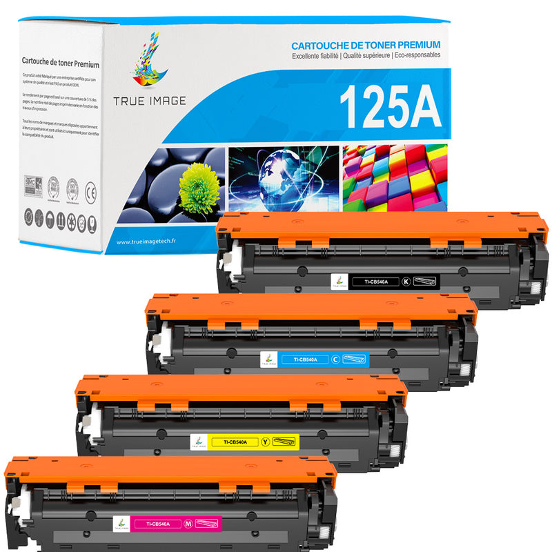 Multipack HP 125A CMYK Toners comptaibles | CB540A CB541A CB542A CB543A
