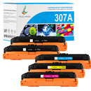 Pack 4 couleurs HP 307A Toners Compatibles | CE740A CE741A CE742A CE743A
