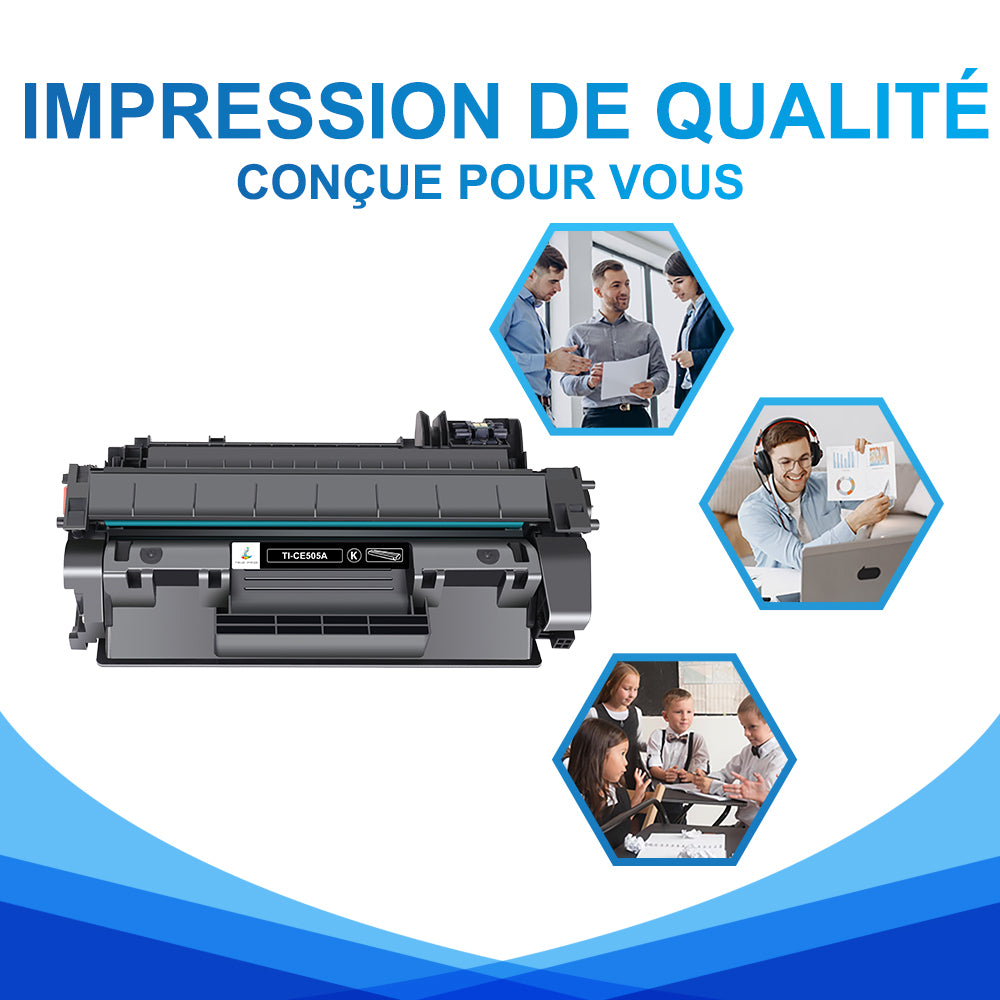 2 Toners Noirs CF280A Compatibles HP LaserJet Pro 400 M401 - Marque Visiodirect - Neuf
