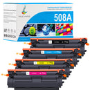 Pack 4 Couleurs HP 508A CMYK Toners Compatibles | CF360A CF361A CF362A CF363A