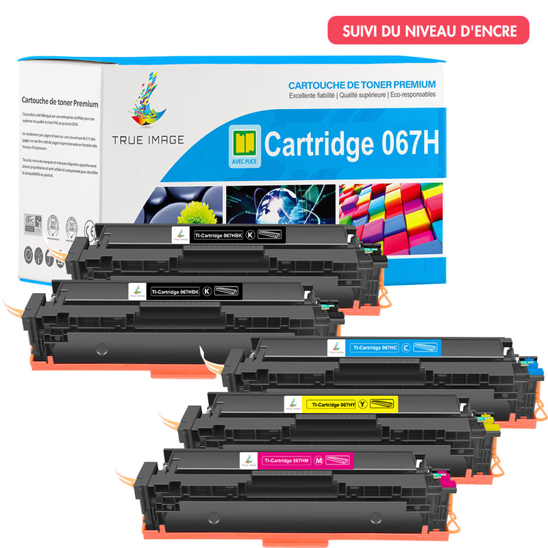 Pack 4 Couleurs Canon 067H CMYK Toners Compatibles | Grande Capacité