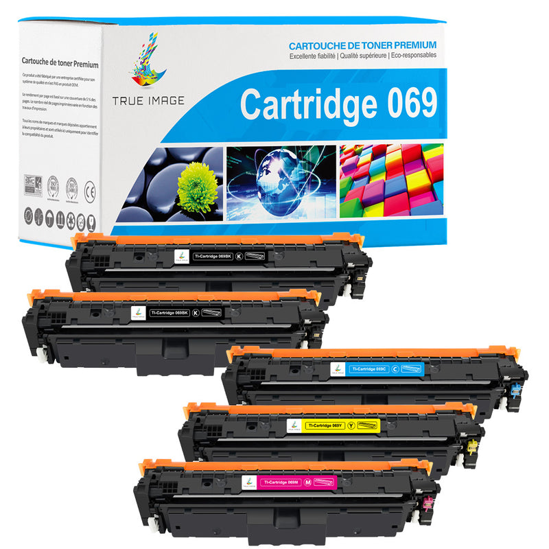 Pack 4 couleurs Canon 069 CMYK (Avec Puce) Toners Compatibles | Capacité Standard