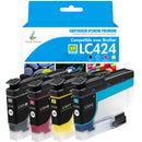 Pack 4 couleurs LC424 Cartouches d'encre compatibles pour Brother DCP-J1200W / J1200WE