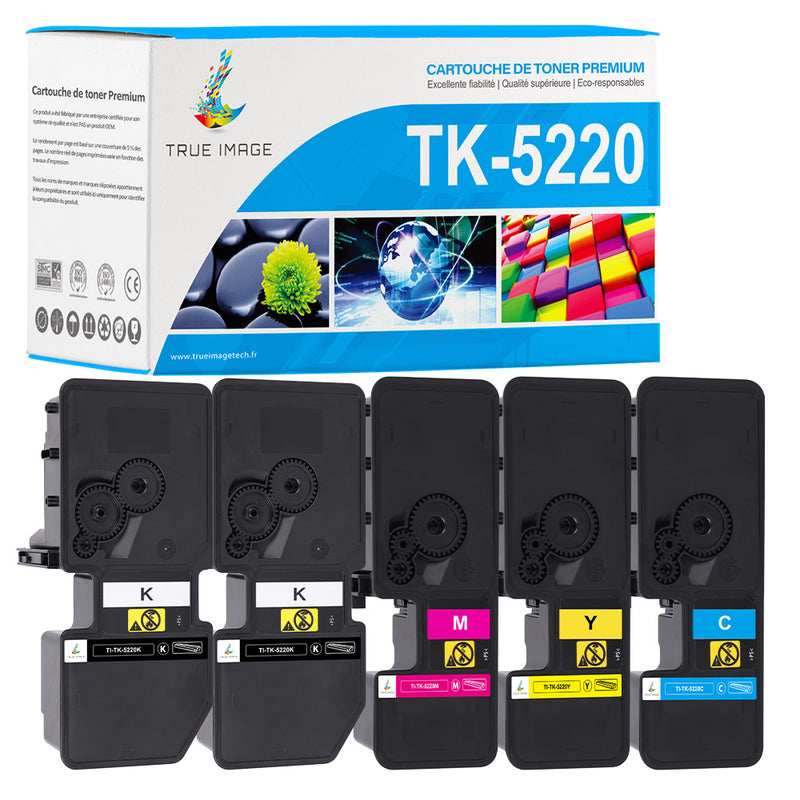 Pack 4 Couleurs Kyocera TK-5220 CMYK Toners Compatibles