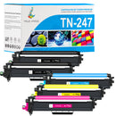 Pack 4 couleurs Brother TN247 CMYK Toners Compatibles | Format XL