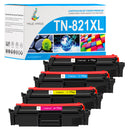 Pack 4 couleurs Brother TN821 XL CMYK Toners Compatibles