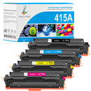 HP 415A CMYK Pack Toners Compatibles | Sans Puce