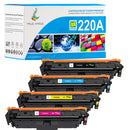 Pack HP 220A Toners Compatibles (Avec Puce) | W2200/1/2/3A