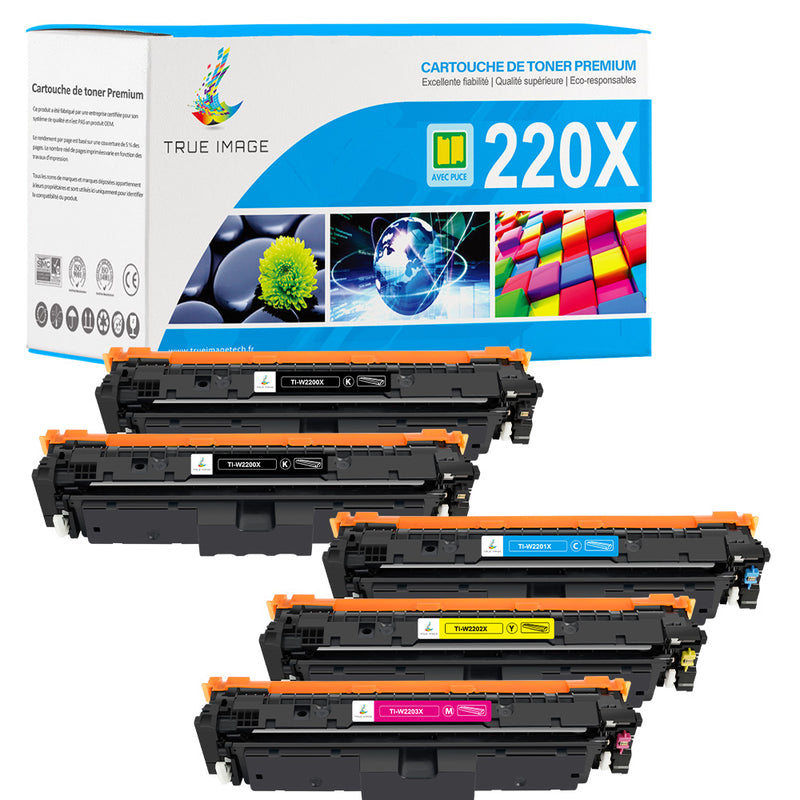 OGOUGUAN 220A 220X Toner Set 4 Stuks – Compatibel Met HP Color LaserJet Pro MFP 4302dw, 4302fdw, 4202dn, Met Chip, Zwart 7500 Pg, Kleur 5500 Pg