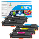 Pack HP 207A Toners Compatibles W2210/1/2/3A | Puce Intelligente | Suivi niveau toner