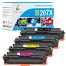 Pack HP 207X Toners Compatibles W2210/1/2/3X | Puce Intelligente | Suivi du niveau d'encre