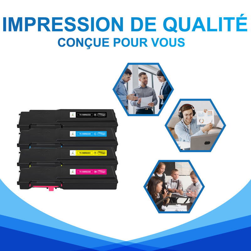 Xerox Phaser 6600 / Workcentre 6605 Pack 4 couleurs Toners Compatibles