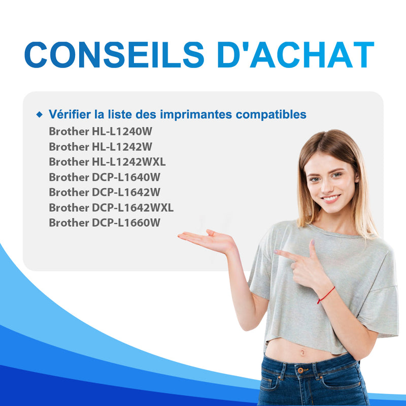 Compatible Brother TN1150 Toner Laser Noir 1000 pages