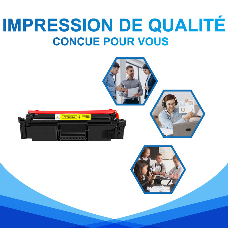 Brother TN821XLY Toner Laser Jaune Compatible
