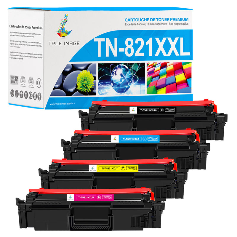 Pack 4 couleurs Brother TN821XXL CMYK Toners Compatibles