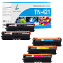 Pack 4 couleurs Brother TN421 CMYK Toners Compatibles Capacité Standard