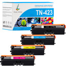 Pack Brother TN423 CMYK Toners Compatibles - Format XL